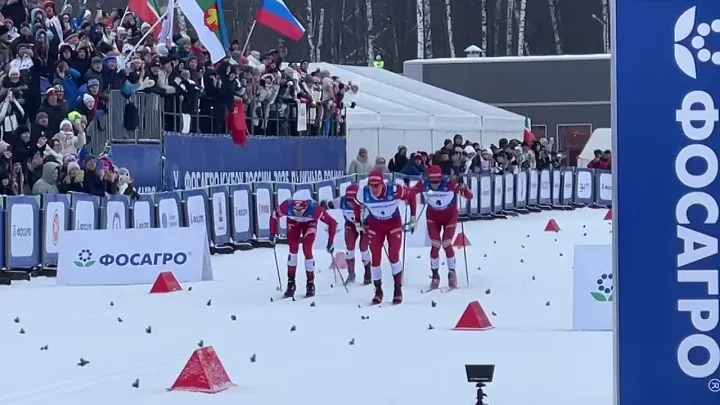 Финиш Александра Терентьева в классическом спринте на Кубке России